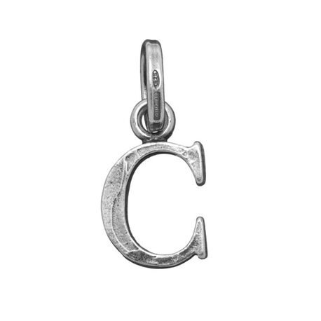 Zilveren letter c hanger of bedel raspini