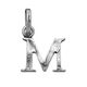 zilveren letter M hanger of bedel Raspini