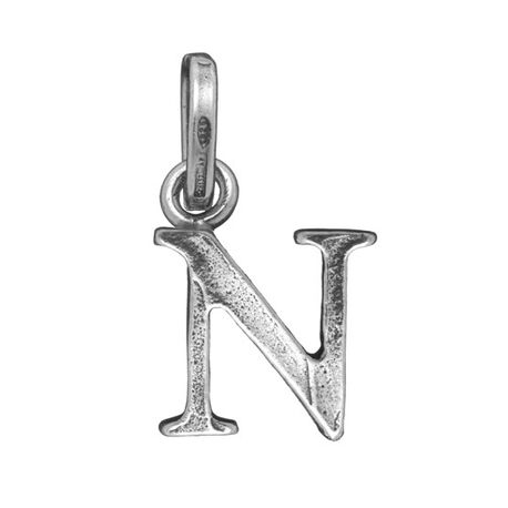 zilveren letter N hanger of bedel raspini