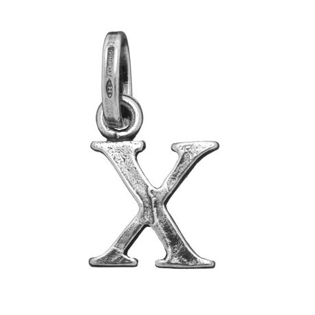Zilveren letter X hanger of bedel Raspini