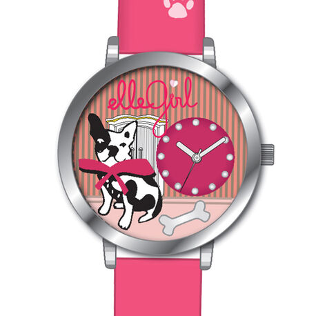 Elle Girl Roze horloge met hondje voor meisjes