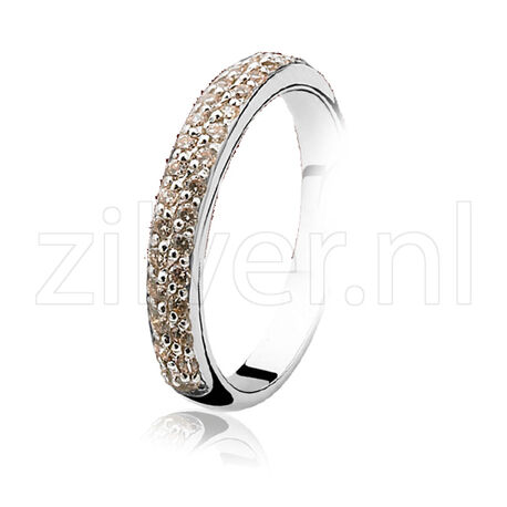 Zilveren ring champagnekleurig zirkonia Zinzi ZIR881c