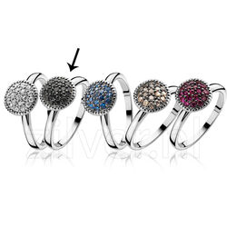 Zilver ring met zwart zirkonia bolletje Zinzi ZIR930z