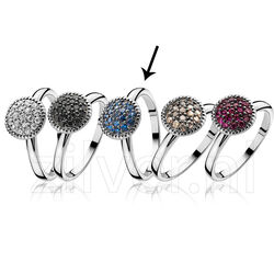 Zilveren ring met bol blauw zirkonia Zinzi ZIR930b