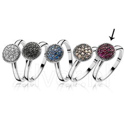 Zilveren ring met bolletje robijn ZIR930r