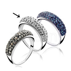 Zilver ring met wit crystal steentjes ZINZI ZIR939