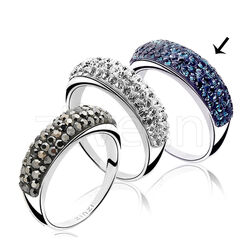 Zilver ring met jeansblauwe steentjes ZIR939b