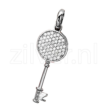 Zilveren hanger sleutel zirkonia zih965 zinzi