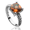 Gedraaid zilver ring bruin zirkonia ZInzi zir937b