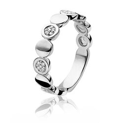 Zilveren ring met rondjes deels met zirkonia ZIR888 Zinzi