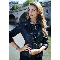 Zilver druppel hanger zwart wit zirkonia Zih963 Zinzi