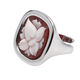 Zilveren ring schelpcamee bloem diluca