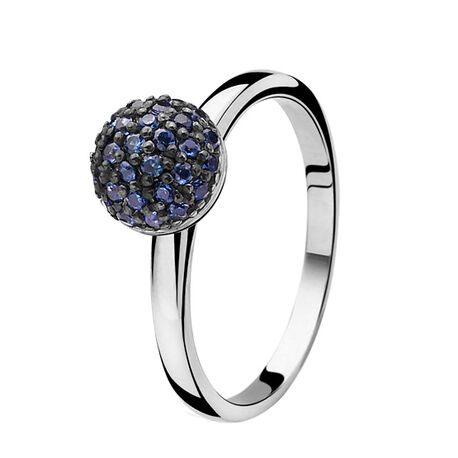 Zilveren ring bol blauw zirkonia - Zinzi ZIR915b