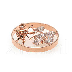 Spherique  munt Cupido rosé verguld