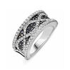 Zilver ring zwart en wit zirkonia Silver Rose