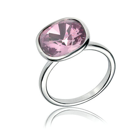 Zilver ring oud roze zirkonia van Elements
