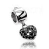zilver click on charms hart zwart zirkonia van Side