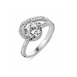 Zilveren slagring met zirkonia Silver Rose R6146