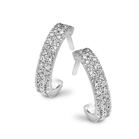 Zilveren oorstekers met zirkonia Silver Rose ea6129