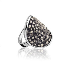 Zilver ring met grijs Crystal zinzi ZIR938g