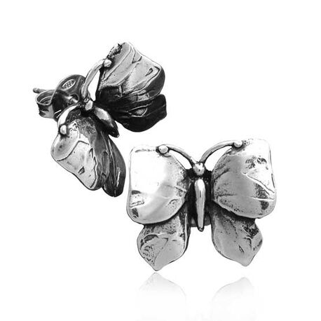Grote zilveren vlinder oorstekers Giovanni Raspini