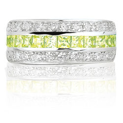 zilveren Zinzi ring licht groen zirkonia