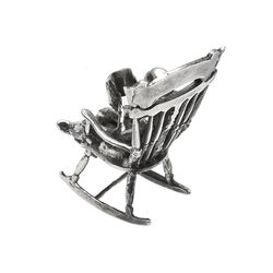 zilveren miniatuur Abraham in een schommelstoel