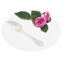 Zilver dessertvork model Waaier