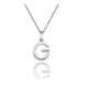 Zilveren ketting met hanger letter G met diamantje DP407 Hot Diamonds