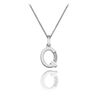 Zilver hanger letter Q met diamantje Dp417 Hot Diamonds