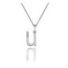 Zilver hanger letter u met diamantje DP421 Hot Diamonds