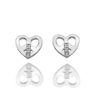 Oorstekers hartjes zilver diamant de334 Hot diamonds