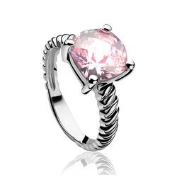 Zilveren ring met groot roze zirkonia ZIR937r Zinzi