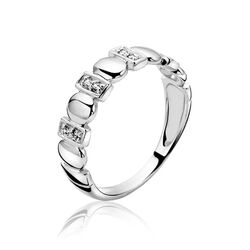 Smalle zilveren ring wit zirkonia ZIR1001s Zinzi