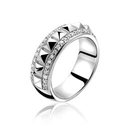 Zilveren ring met studs en zirkonia Zinzi ZIR993