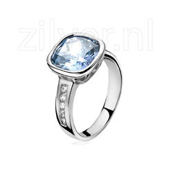 Zilveren ring blauw zirconia Zinzi ZIR978b