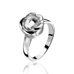 Zilveren ring bloem met zirkonia ZIR865 Zinzi