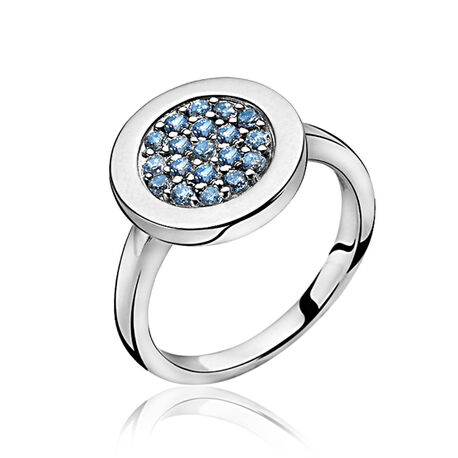 Zilveren ring blauw zirkonia ZIR1005b Zinzi