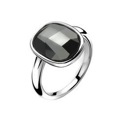 Zilveren ring met groot facet kristal ZIR1007z van Zinzi