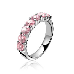 Zilveren ring met roze zirkonia Zinzi ZIR1000r