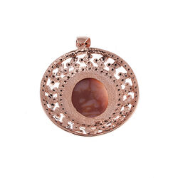 Verguld zilveren hanger camee zirkonia