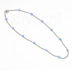 Zinzi collier met blauwe bolletjes Zinzi ZIC988b