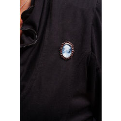 Zilver broche of hanger camee granaat lagensteen