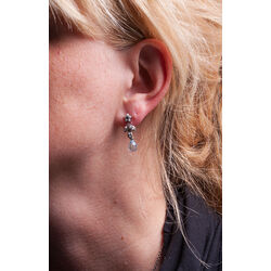 Zilver oorhangers pareltjes en topaas