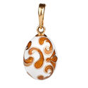 Fabergé hanger met wit en oranje emaille 01493wo