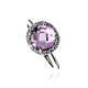 Zilver ring met amethist en zirconia