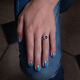 Zilver ring met amethist en zirconia