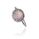 Zilveren ring roze chalcedoon met zirkonia