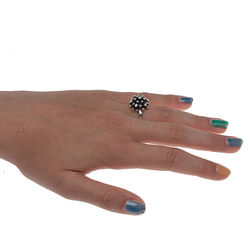 Zilveren ring bloem kristal GL Timeless