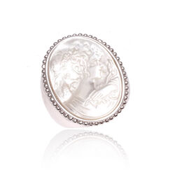 Zilver ring camee van parelmoer